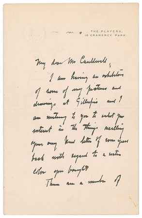 Lot #390 Childe Hassam Handwritten Letter Signed - Image 1