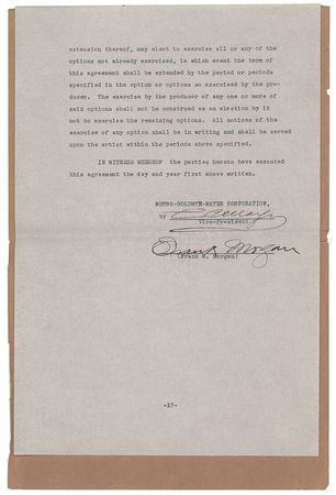 Lot #668 Wizard of Oz: Frank Morgan Signed Document - Image 1