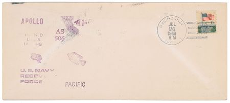 Lot #329  Apollo 11 Recovery Cover and Menu - Image 1