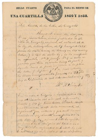 Lot #297 Alamo: Thomas R. Miller Signed Document - Image 1