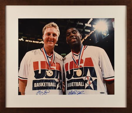 Lot #691 Larry Bird and Magic Johnson Signed Photograph - Image 2