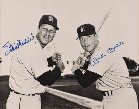 Lot #710 Mickey Mantle and Stan Musial Signed Photograph - Image 1