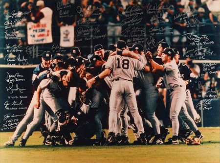 Lot #679 NY Yankees: 1998: Huge oversized '98 World Series celebration photograph, highlighted by Jeter, Rivera, Torre, and Pettitte - Image 1