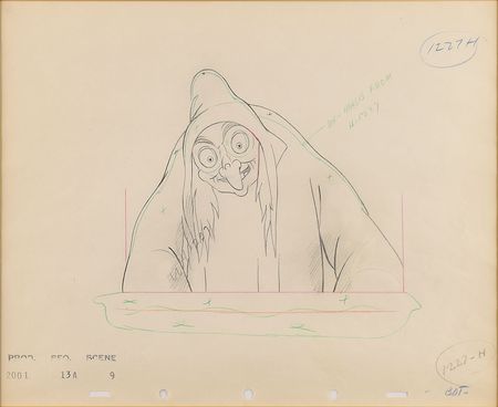 Lot #802 Wicked Witch production drawing from Snow White and the Seven Dwarfs Production Drawing - Image 1