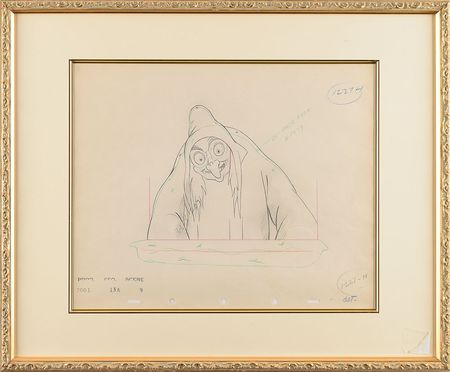 Lot #802 Wicked Witch production drawing from Snow White and the Seven Dwarfs Production Drawing - Image 2