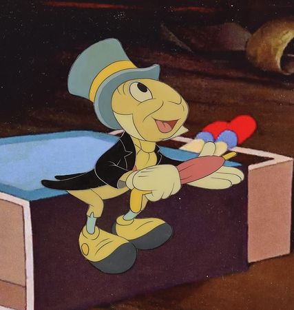 Lot #837 Jiminy Cricket production cel from Pinocchio Production Cel - Image 2