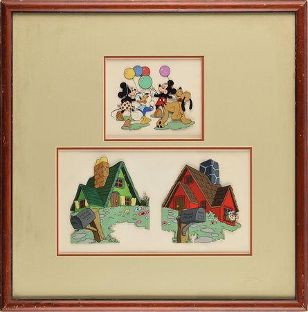 Lot #854 Mickey and Minnie Mouse, Donald Duck, and Pluto production cels for a D. C. Heath Book Production Cels - Image 3