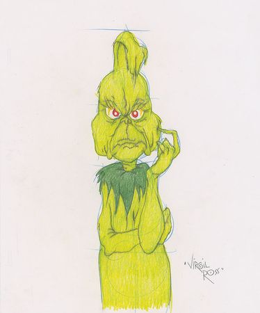 Lot #946 The Grinch Who Stole Christmas drawing by Virgil Ross Drawing - Image 1