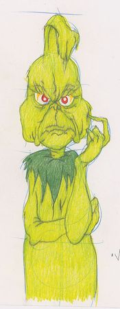 Lot #946 The Grinch Who Stole Christmas drawing by Virgil Ross Drawing - Image 2