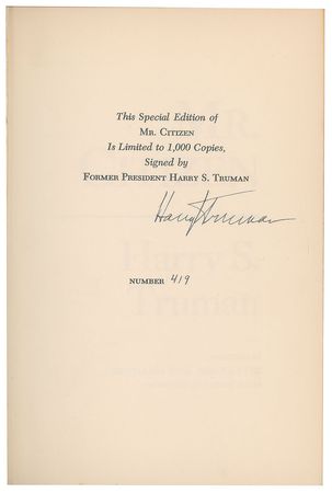 Lot #123 Harry S. Truman Book - Image 2