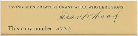 Lot #383 Grant Wood: Beautiful signature framed with the classic ‘American Gothic’ - Image 2