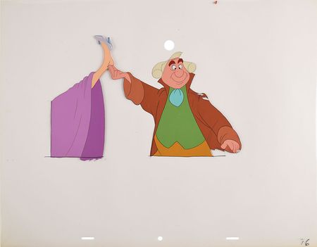 Lot #872 Footman and Glass Slipper production cel from Cinderella Production Cel - Image 2