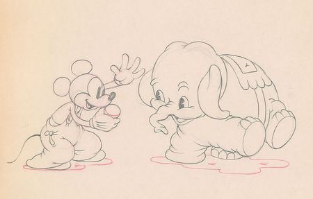 Lot #797 Mickey Mouse and Bobo the Elephant production drawing from Mickey's Elephant Production Drawing - Image 1
