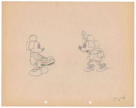 Lot #790 Mickey and Minnie Mouse production drawing from Puppy Love Production Drawing - Image 2