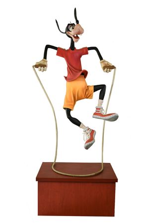 Lot #781 Epcot Wonders of Life Goofy Statue (Jump Rope) and Concept Drawing Statue - Image 1