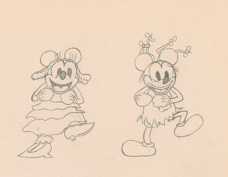 Lot #788 Mickey and Minnie Mouse production drawing from Mickey's Mellerdrammer Production Drawing - Image 1