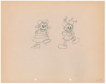 Lot #788 Mickey and Minnie Mouse production drawing from Mickey's Mellerdrammer Production Drawing - Image 2