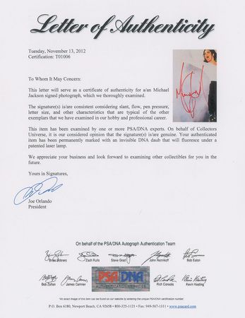 Lot #594 Michael Jackson Signed Photograph - Image 2