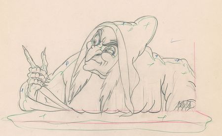Lot #809 Evil Queen production drawing from Snow White and the Seven Dwarfs Production Drawing - Image 1