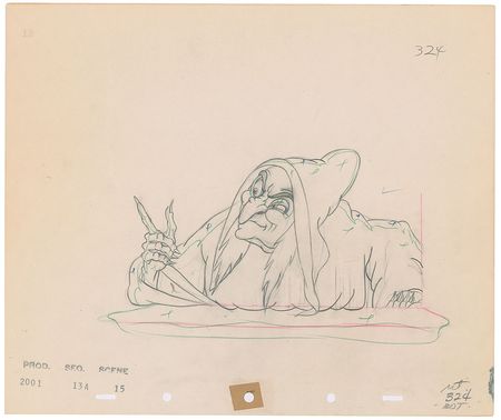 Lot #809 Evil Queen production drawing from Snow White and the Seven Dwarfs Production Drawing - Image 2