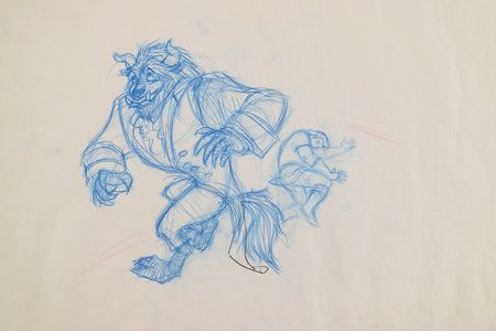 Lot #930 The Beast and Gaston pre-production artwork from Beauty and the Beast Pre-Production Artwork - Image 2