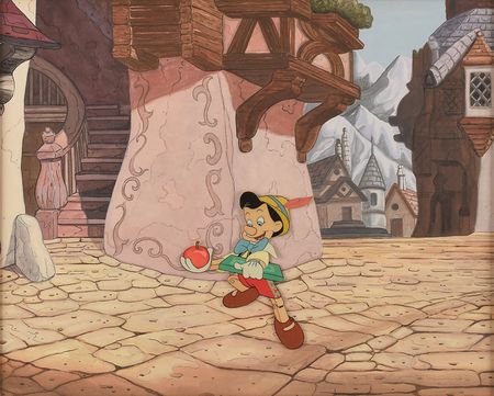 Lot #844 Pinocchio production cel from Pinocchio: Great Courvoisier set-up from Pinocchio - Image 1