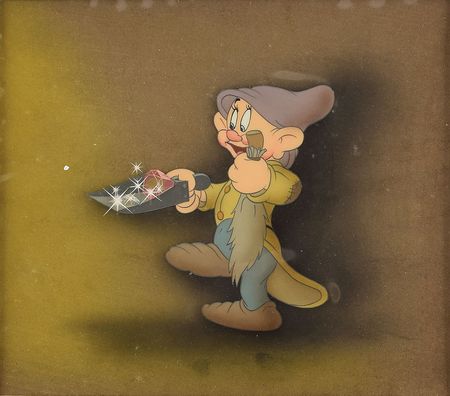 Lot #812 Dopey production cel from Snow White and the Seven Dwarfs Production Cel - Image 1