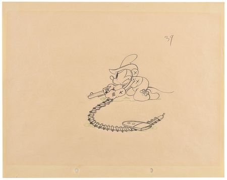 Lot #794 Mickey Mouse production drawing from Two-Gun Mickey Production Drawing - Image 2