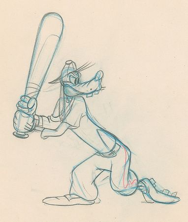 Lot #863 Goofy production drawing from How to Play Baseball Production Drawing - Image 1