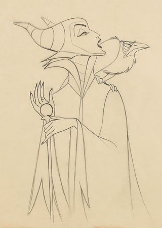 Lot #903 Maleficent and Diablo production drawing from Sleeping Beauty Production Drawing - Image 2
