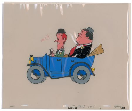 Lot #762 Stan Laurel and Oliver Hardy production cel from Laurel and Hardy Production Cel - Image 1