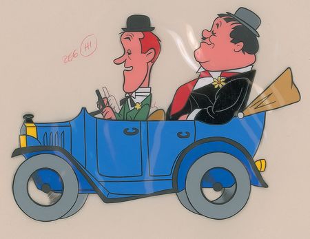 Lot #762 Stan Laurel and Oliver Hardy production cel from Laurel and Hardy Production Cel - Image 2
