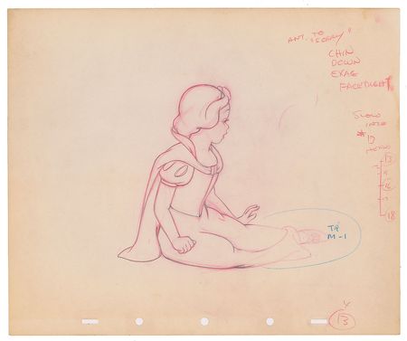 Lot #815 Snow White production drawing from Snow White and the Seven Dwarfs Production Drawing - Image 1