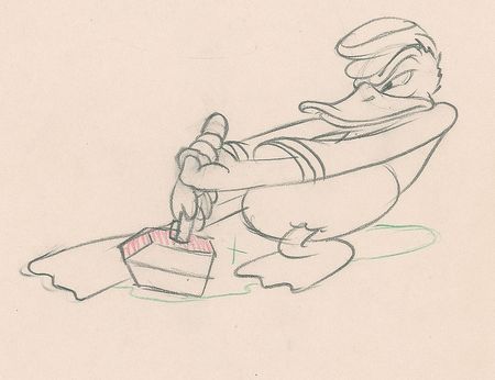 Lot #796 Donald Duck production drawing from Donald and Pluto Production Drawing - Image 2