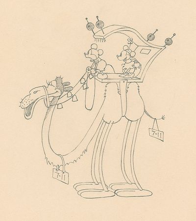 Lot #785 Mickey and Minnie Mouse production drawing from Mickey in Arabia Production Drawing - Image 2
