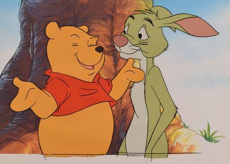 Lot #921 Winnie the Pooh and Rabbit production cel and production background from The New Adventures of Winnie the Pooh Production Cel Set-Up - Image 2