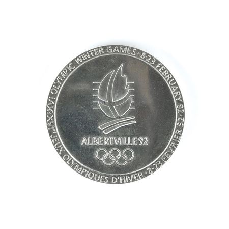 Lot #3097  Albertville 1992 Winter Chrome-Plated Steel Olympics Participation Medal - Image 4