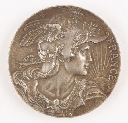 Lot #3009  Paris 1900 Summer Olympics Firefighting Participation Medal - Image 1
