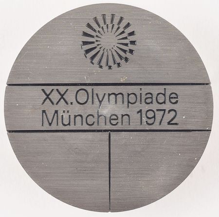 Lot #3073  Munich 1972 Summer Olympics Steel Participation Medal - Image 1