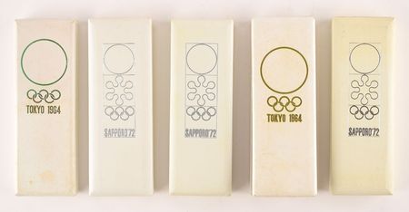 Lot #3075  Sapporo 1972 and Tokyo 1964 Summer Olympics Badge Collection - Image 2