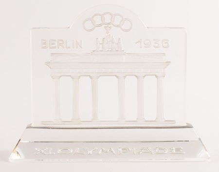 Lot #3039  Berlin 1936 Summer Olympics Crystal Paperweight - Image 2