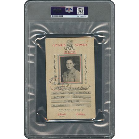 Lot #3041 Jesse Owens Signed 1936 Berlin Olympic Committee Travel Pass - Image 2