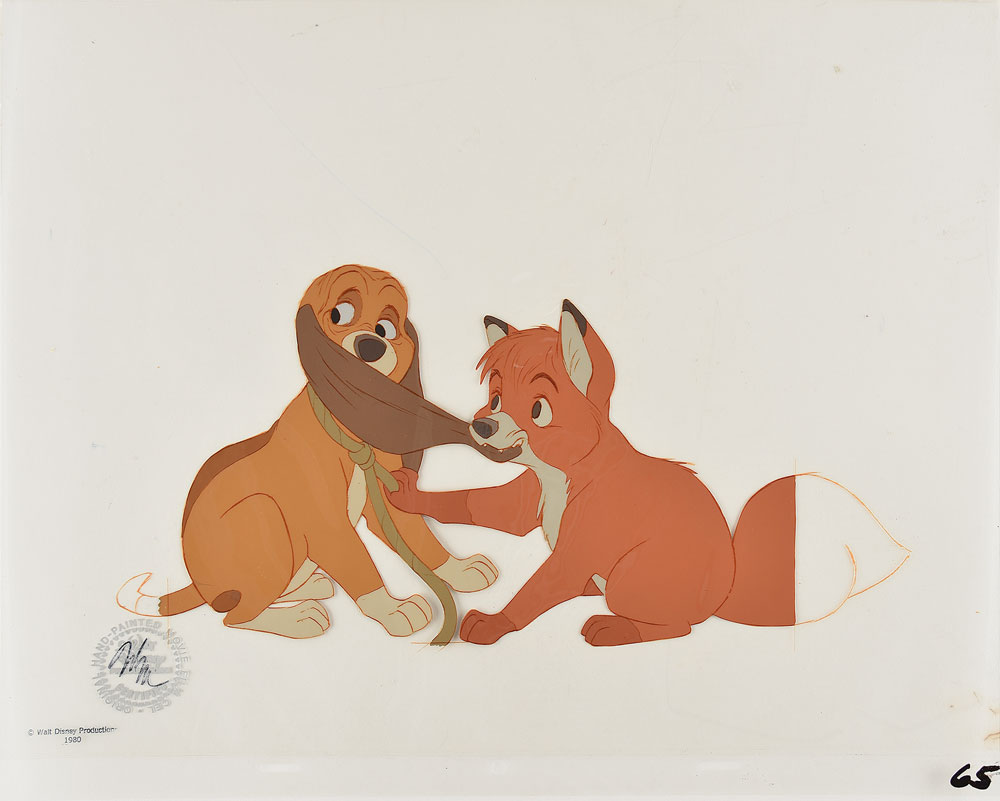 Tod and Copper production cel from The Fox and the Hound, image size:1000x801