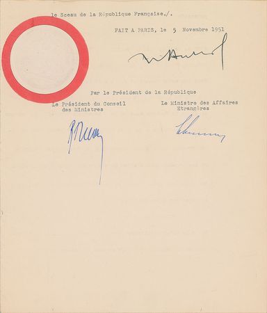 Lot #326 Vincent Auriol - Image 1