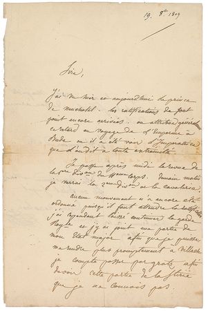 Lot #374 Eugene de Beauharnais Handwritten Letter Signed - Image 1