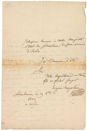 Lot #374 Eugene de Beauharnais Handwritten Letter Signed - Image 2