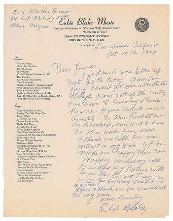 Lot #678 Eubie Blake - Image 2