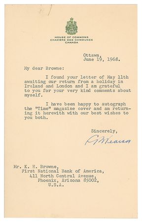 Lot #295 Lester B. Pearson Christmas Card - Image 2