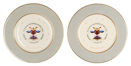 Lot #122 Dwight D. Eisenhower Commemorative Birthday Plates China - Image 1