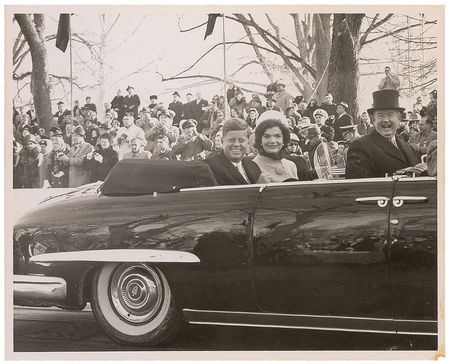 Lot #70 John and Jacqueline Kennedy: One-of-a-kind inauguration photo taken from “front row seats along the parade route” - Image 1